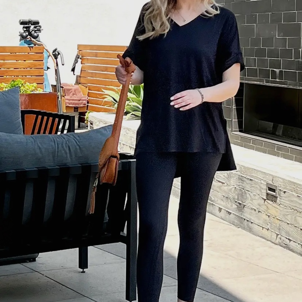 Black Microfiber Lounge Set